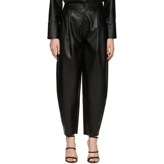 Aeron Black Faux-Leather Fran Trousers
