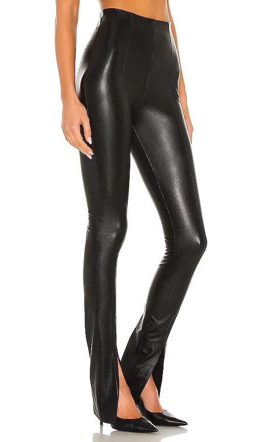 Amanda Uprichard X REVOLVE Malta Faux Leather Pants in Black