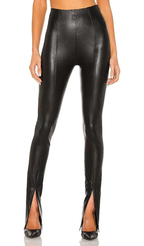 Amanda Uprichard X REVOLVE Malta Faux Leather Pants in Black