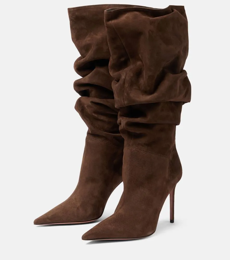 Amina Muaddi Jahleel 95 suede ankle boots