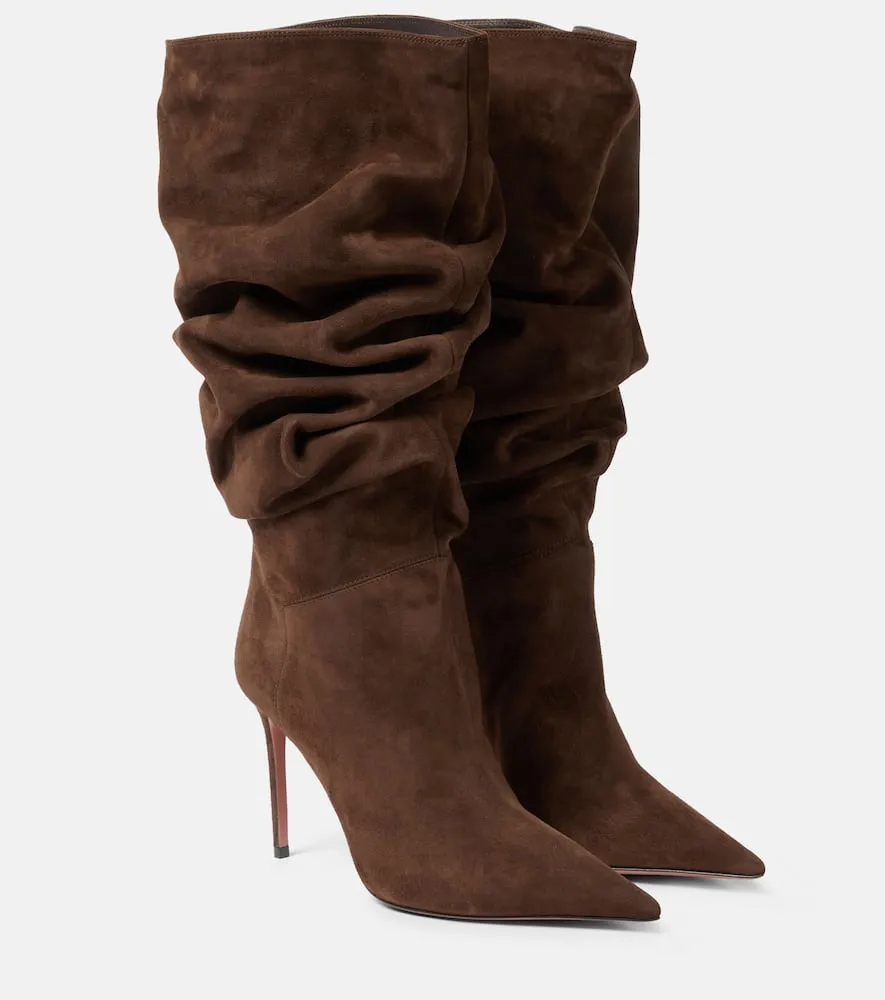 Amina Muaddi Jahleel 95 suede ankle boots