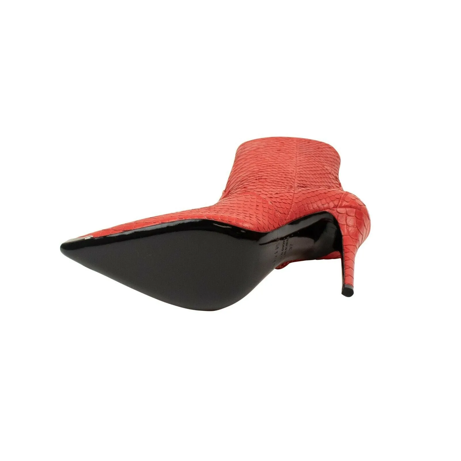 AMIRI Red Western Snake Embossed Heel Ankle Boot