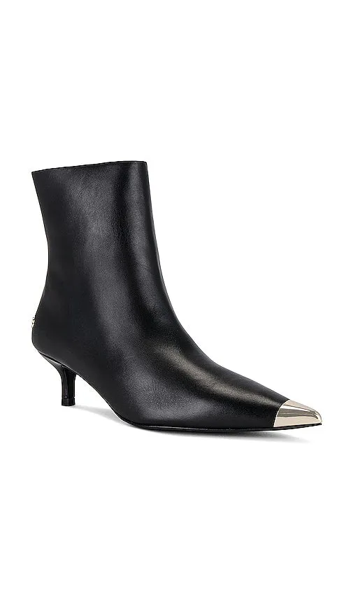 ANINE BING Gia Metal Toe Cap Boots in Black