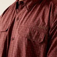 ARIAT MENS VENTTEK OUTBOUND SS RED MAHOGANY SHIRT