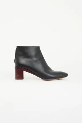 Black & Red Leather Riley Ankle Boot