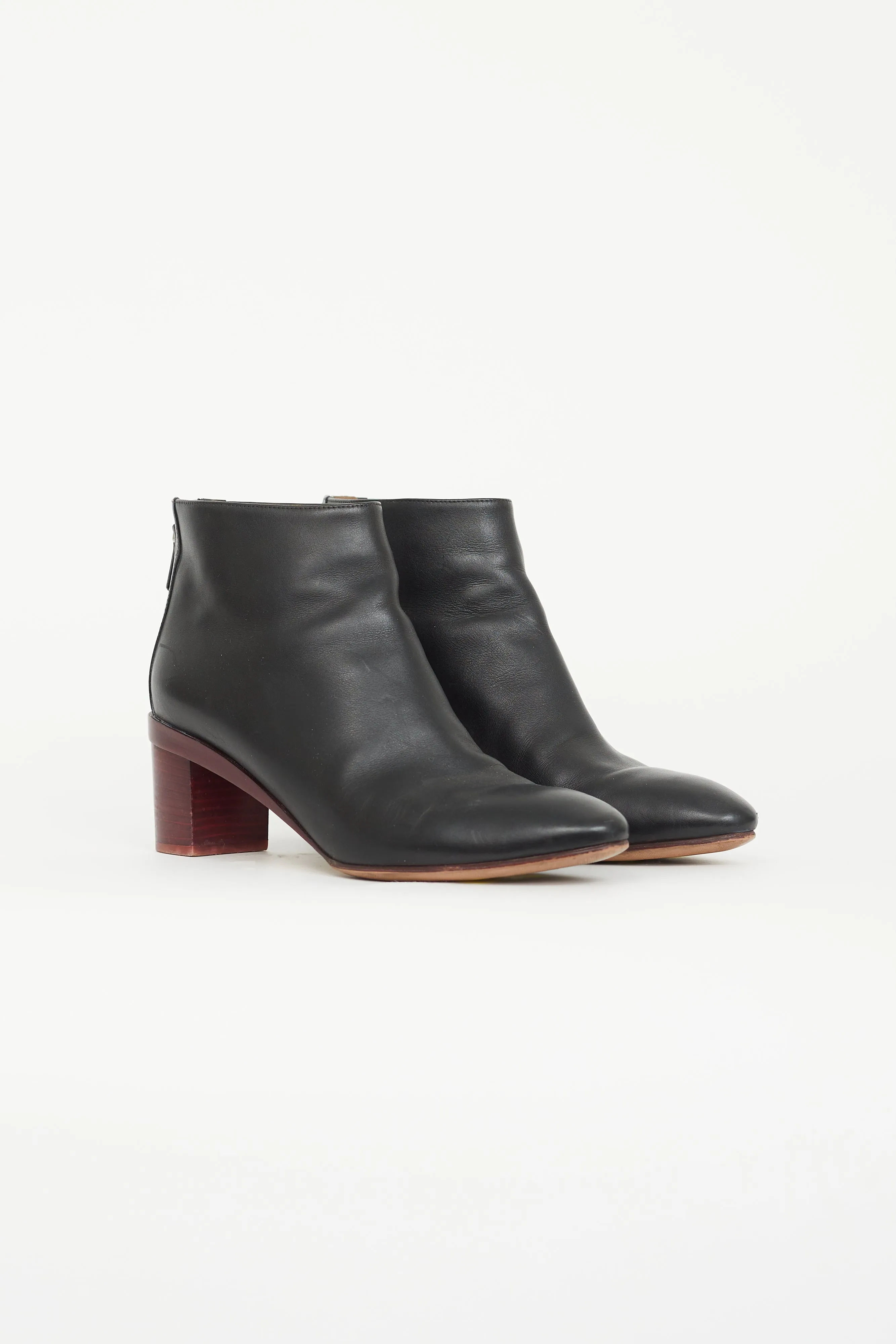 Black & Red Leather Riley Ankle Boot