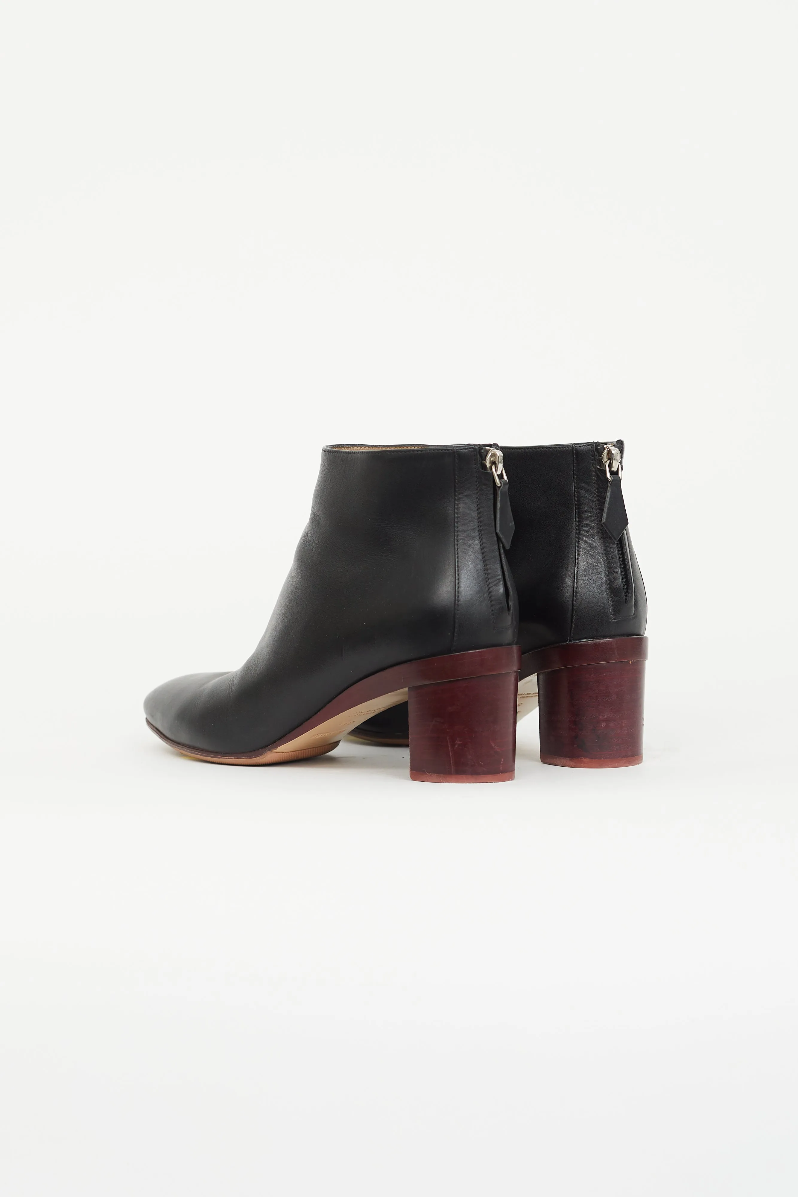 Black & Red Leather Riley Ankle Boot