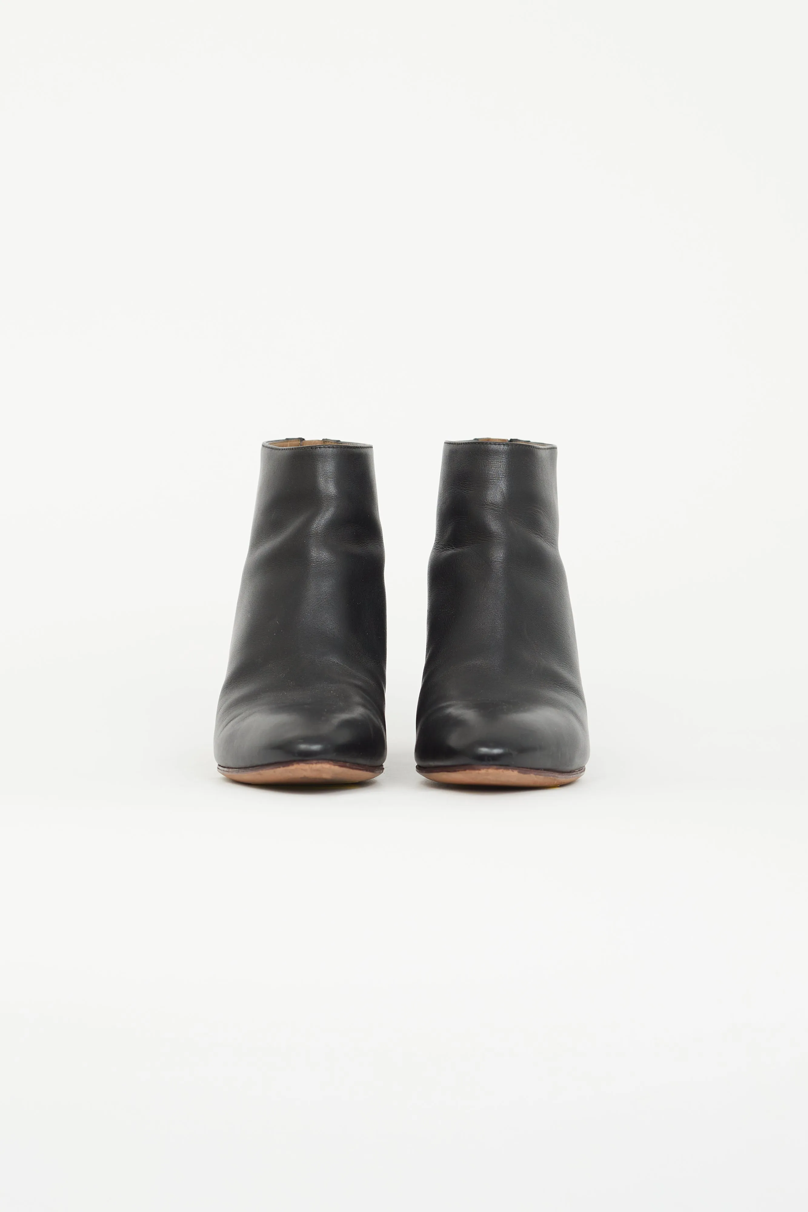 Black & Red Leather Riley Ankle Boot