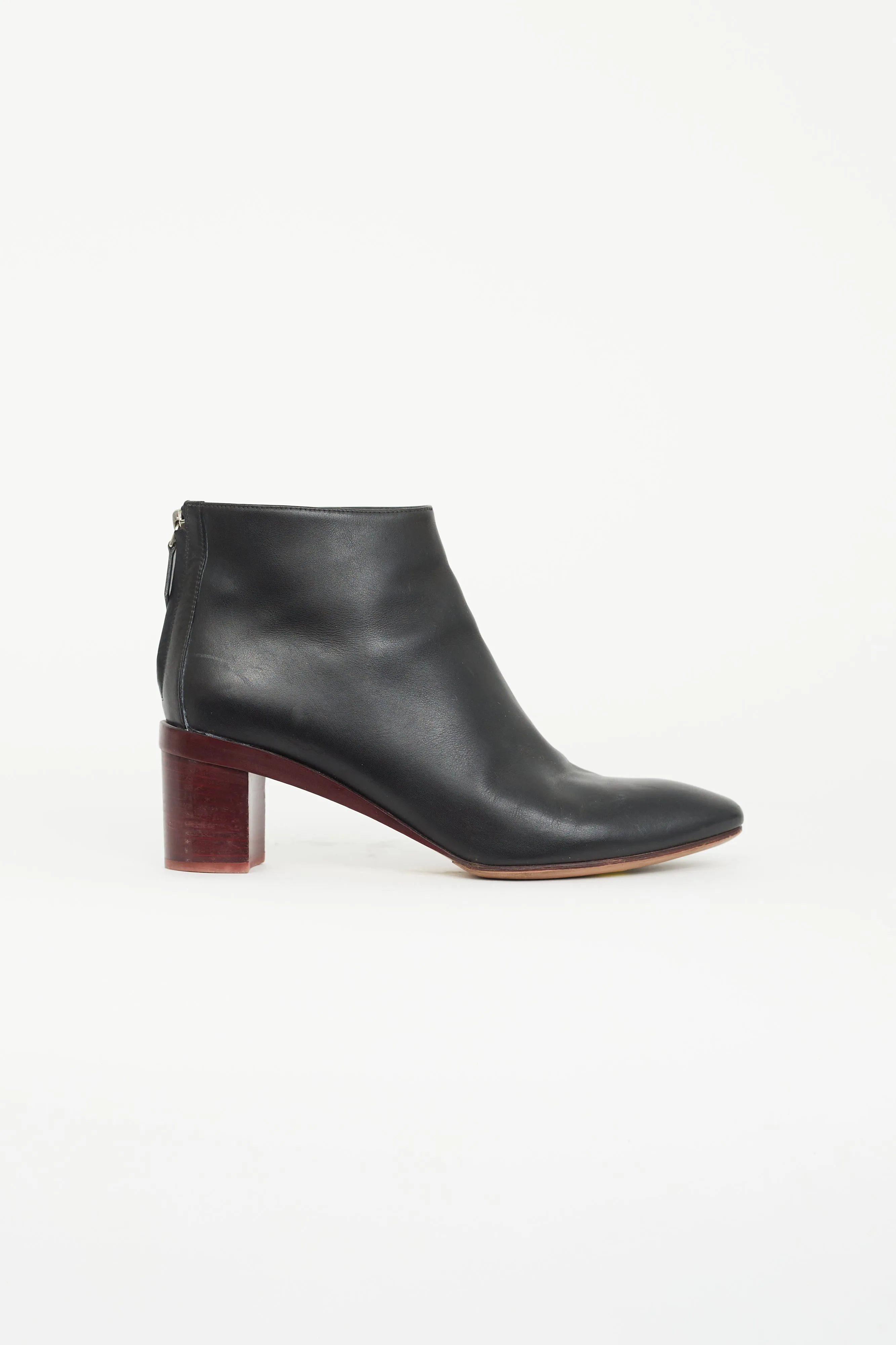 Black & Red Leather Riley Ankle Boot