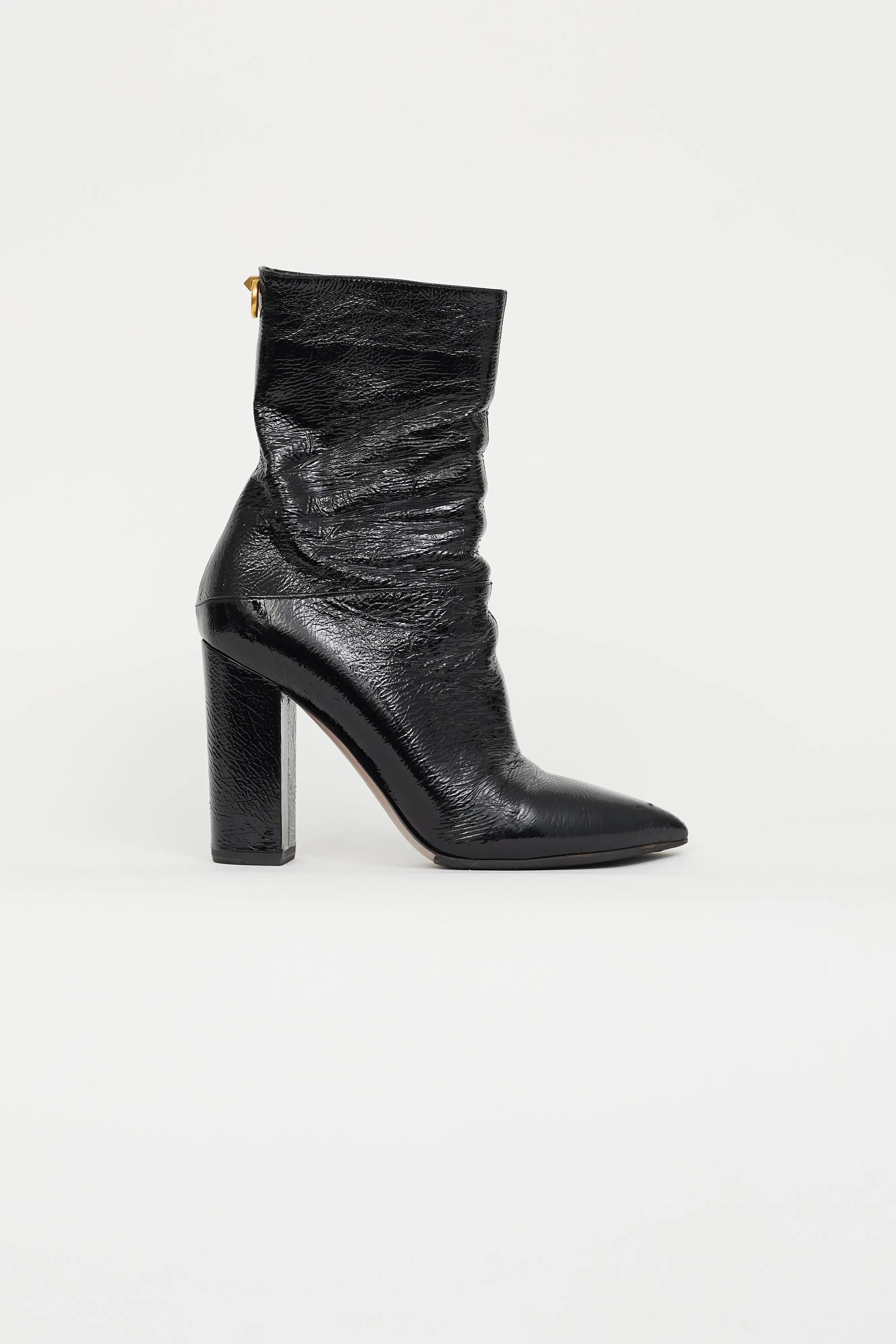 Black Garavani 110mm Patent Leather Ankle Boot