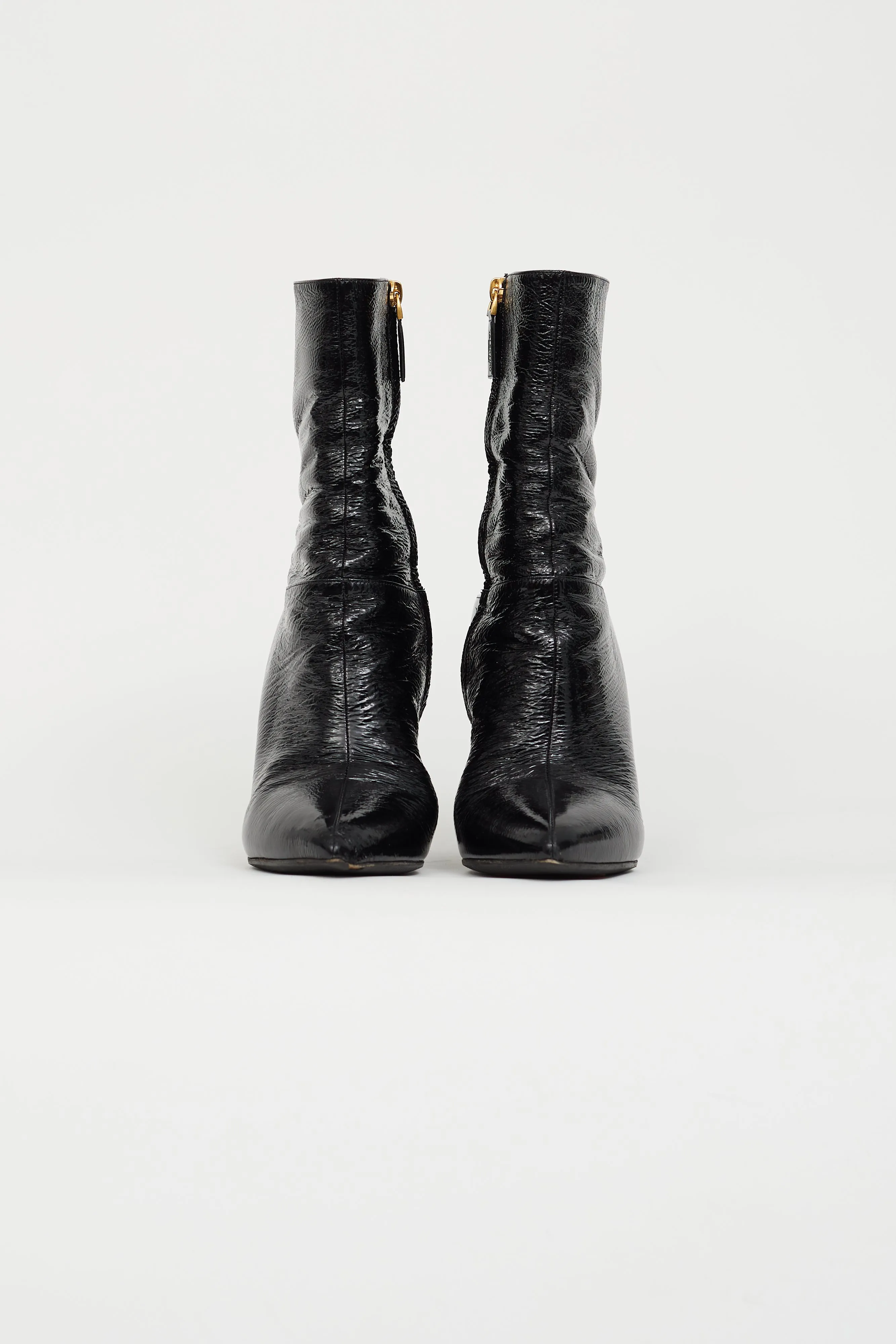 Black Garavani 110mm Patent Leather Ankle Boot