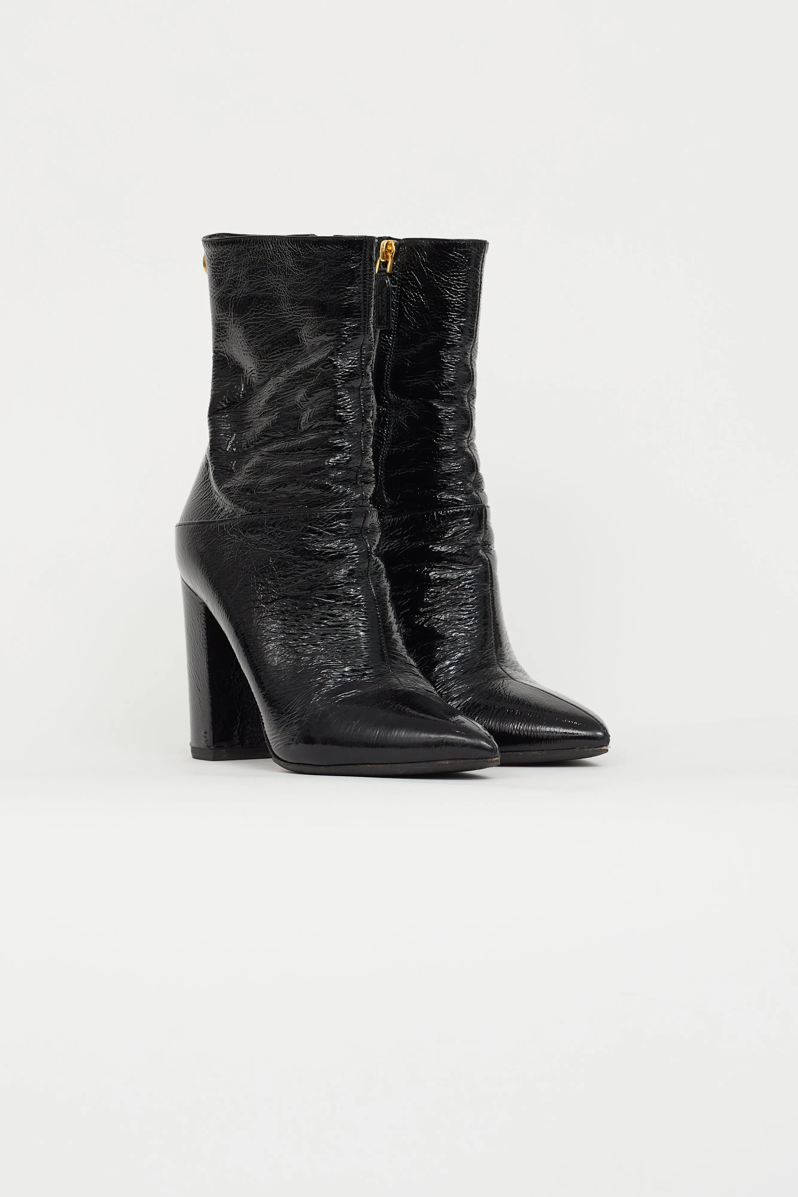 Black Garavani 110mm Patent Leather Ankle Boot
