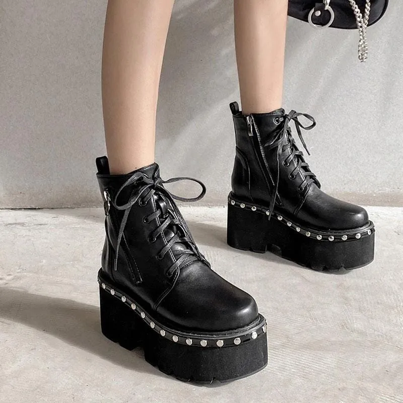 Black Goth Platform Boots