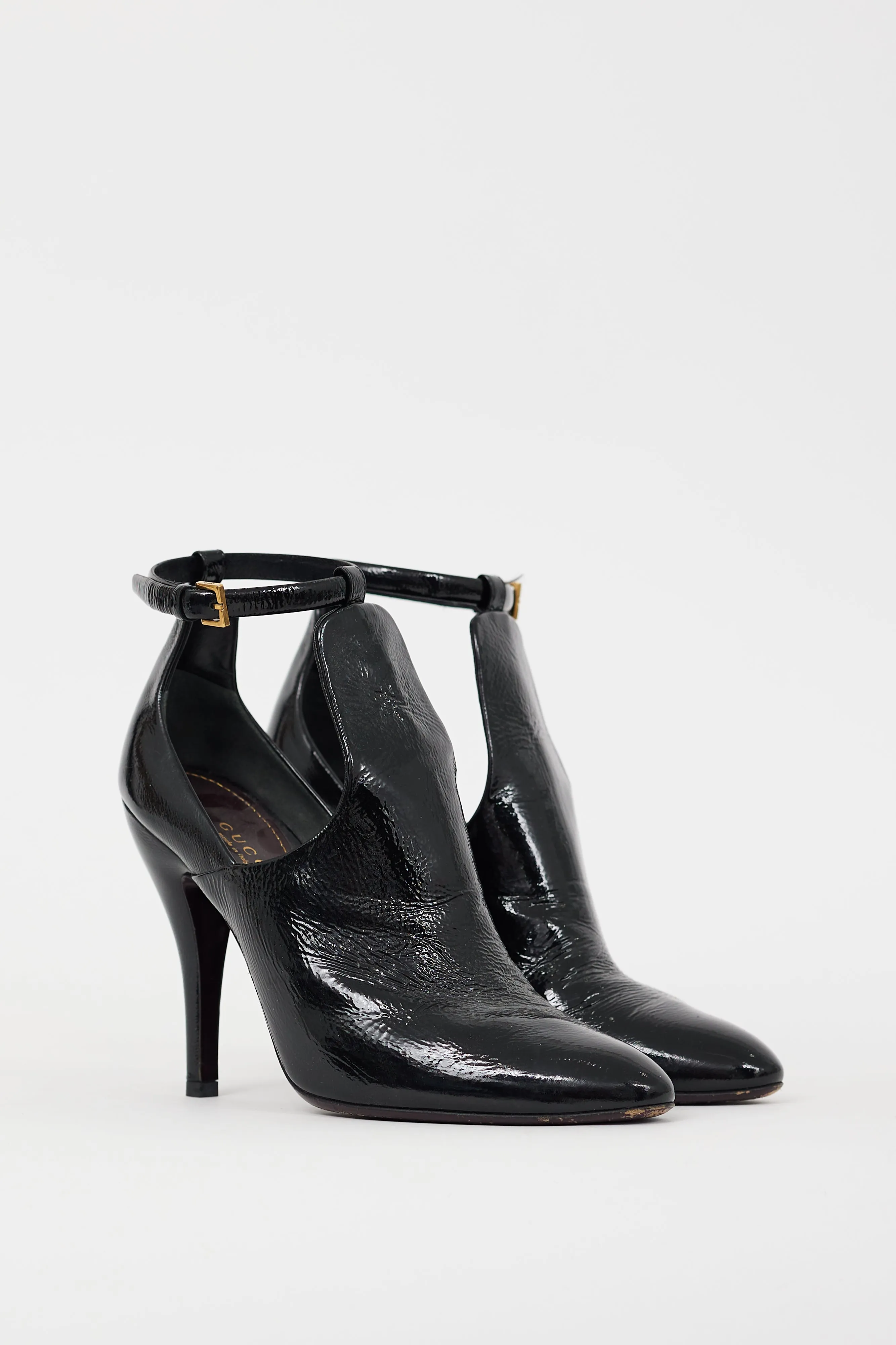Black Patent Leather Cut Out Boot