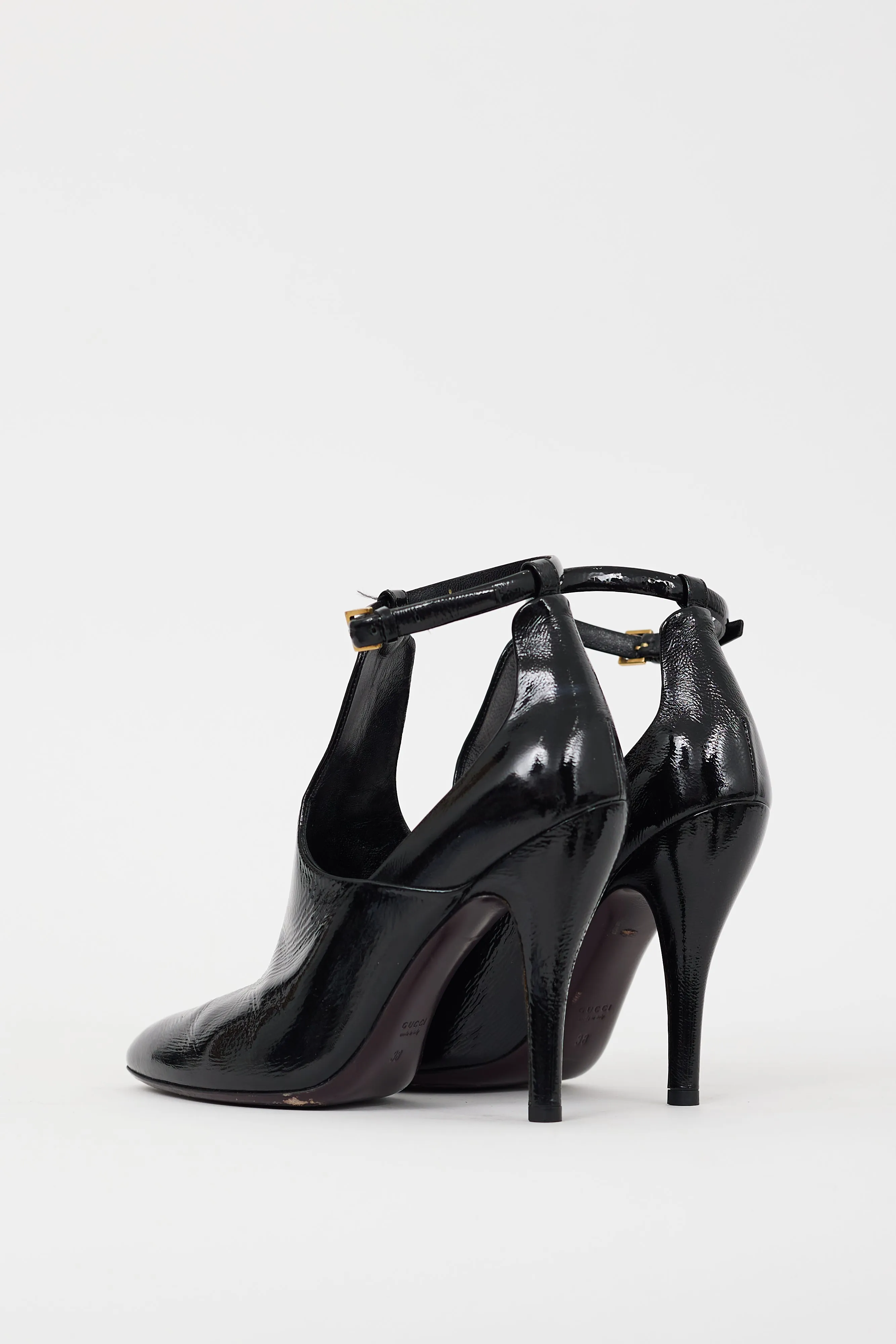 Black Patent Leather Cut Out Boot