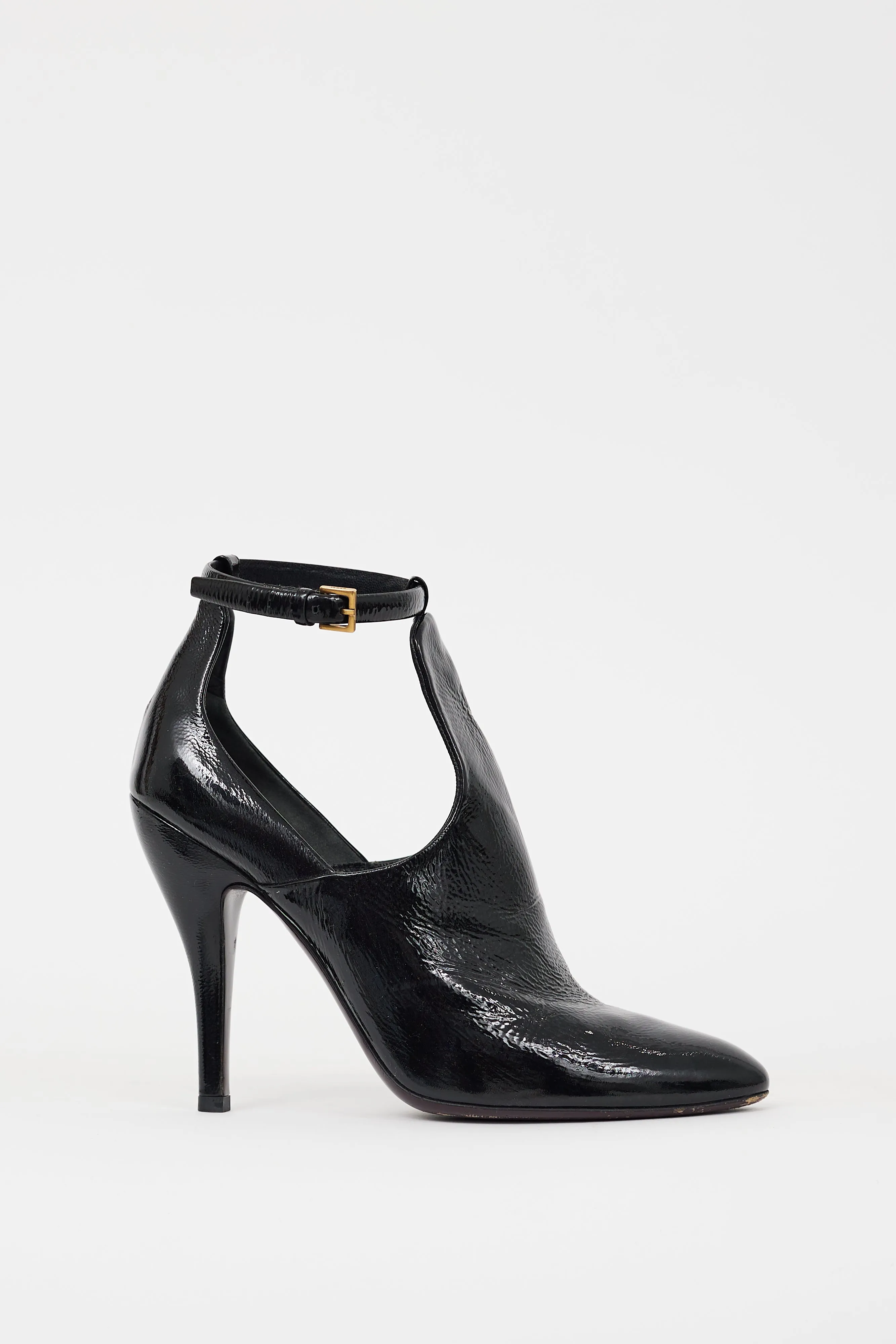 Black Patent Leather Cut Out Boot