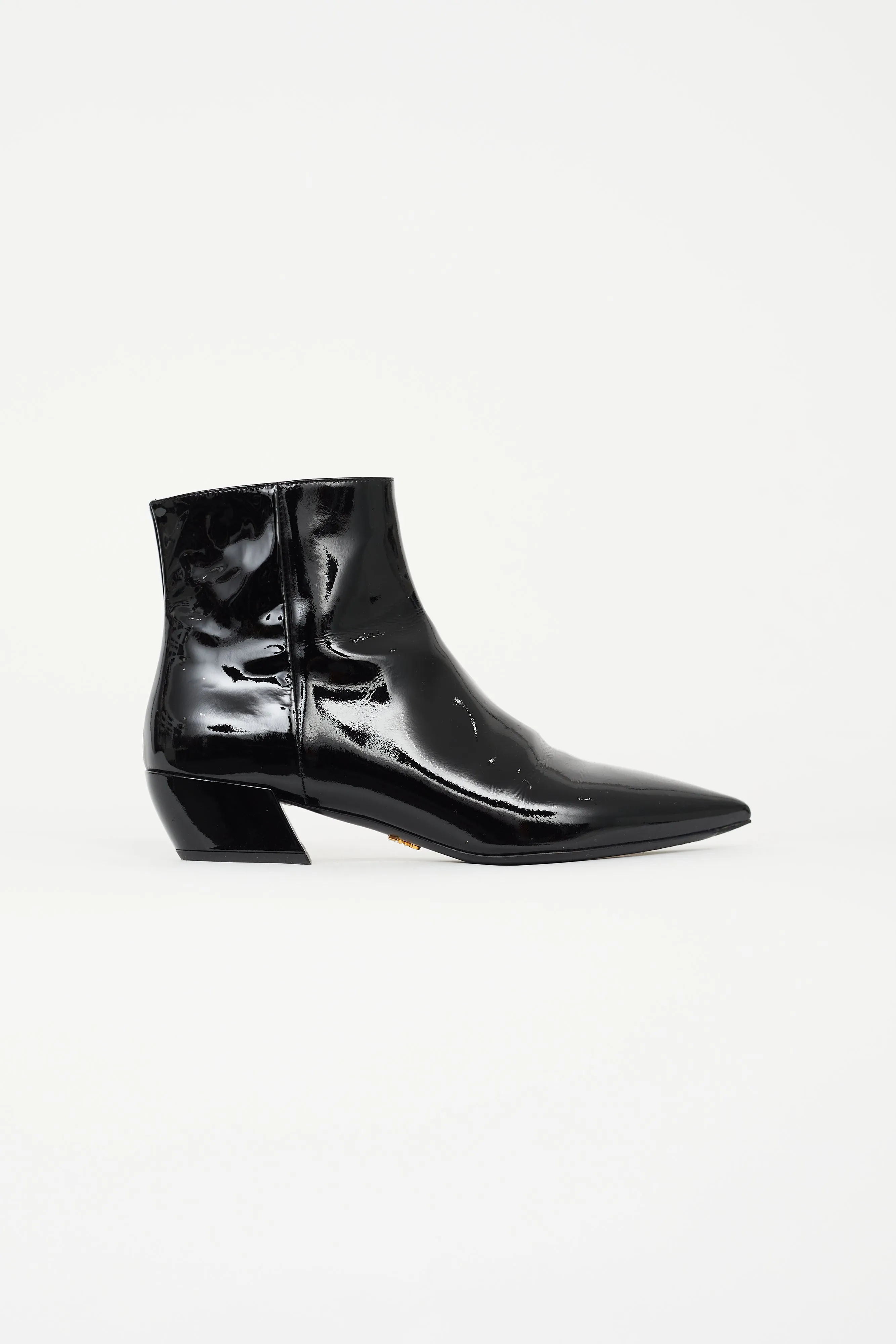 Black Patent Leather Pointed Toe Bootie