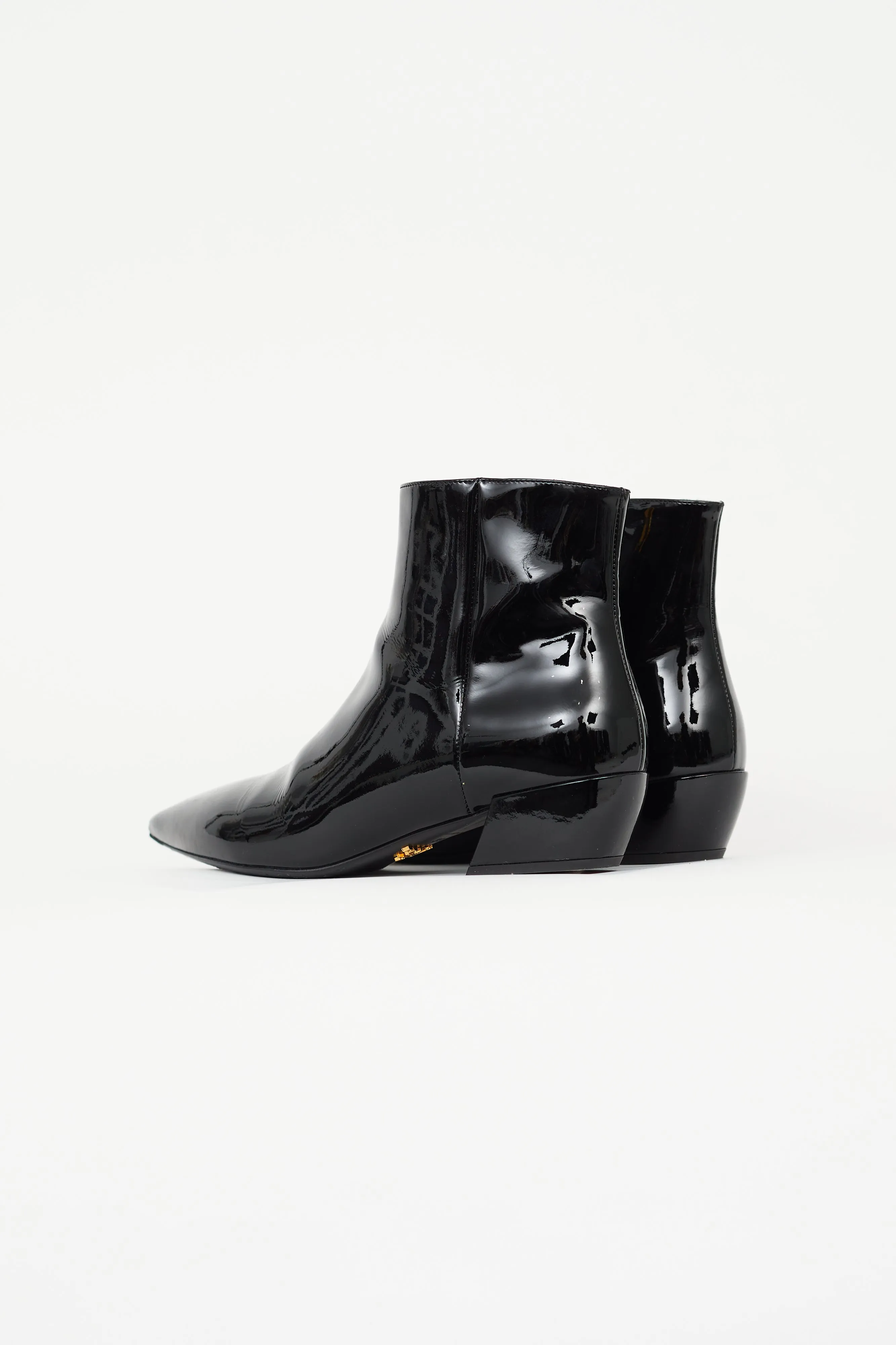 Black Patent Leather Pointed Toe Bootie