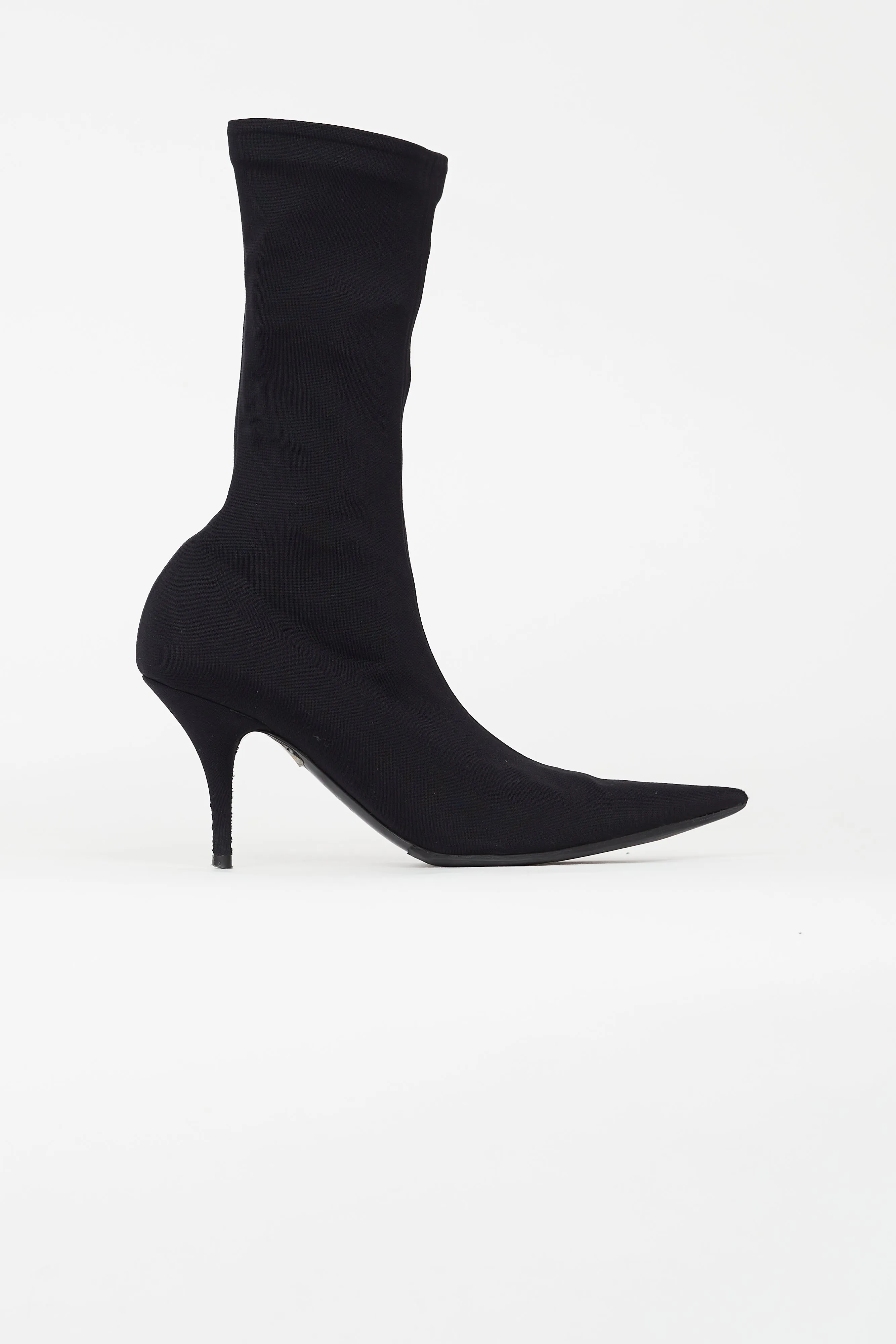 Black Satin Knife Boot