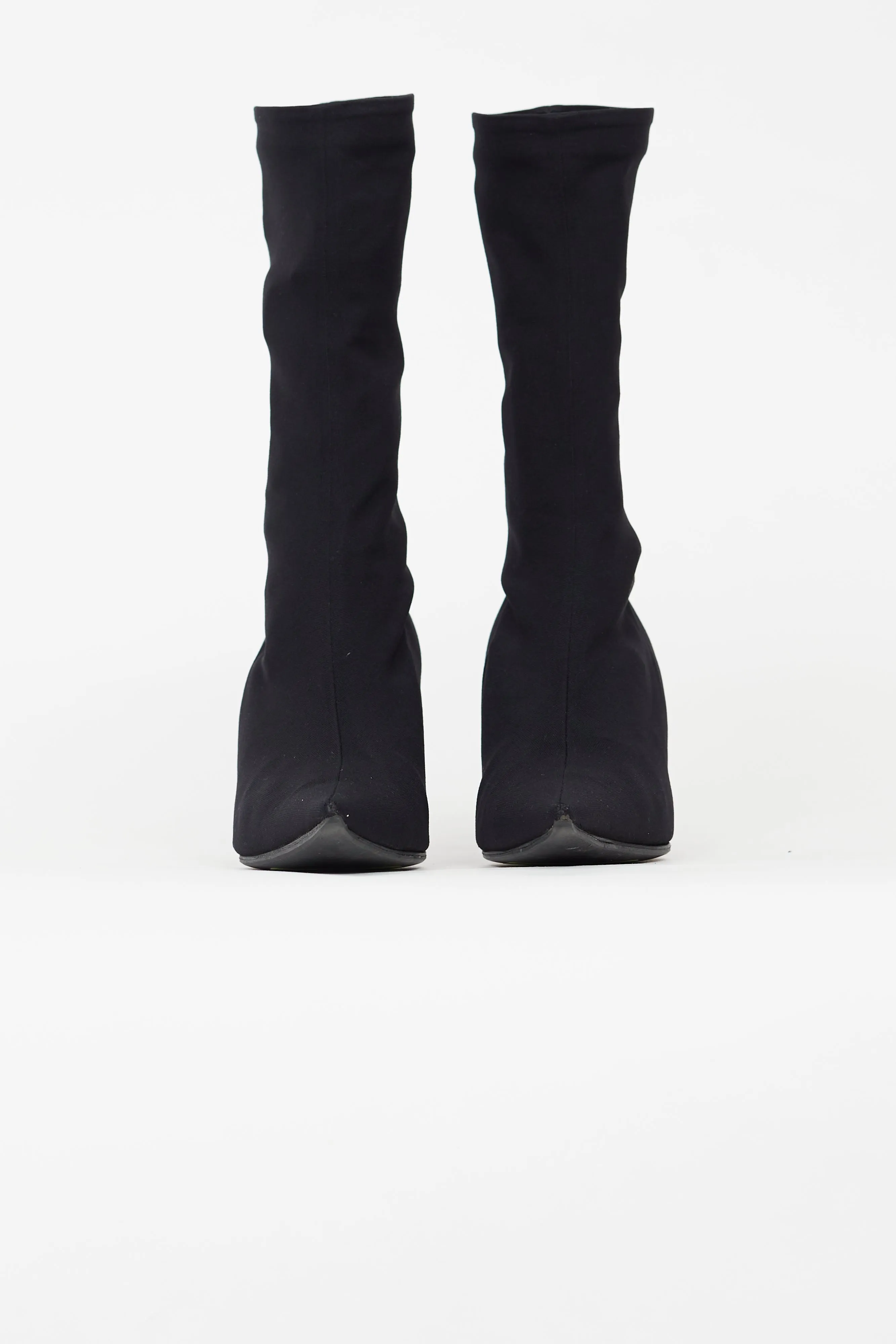 Black Satin Knife Boot