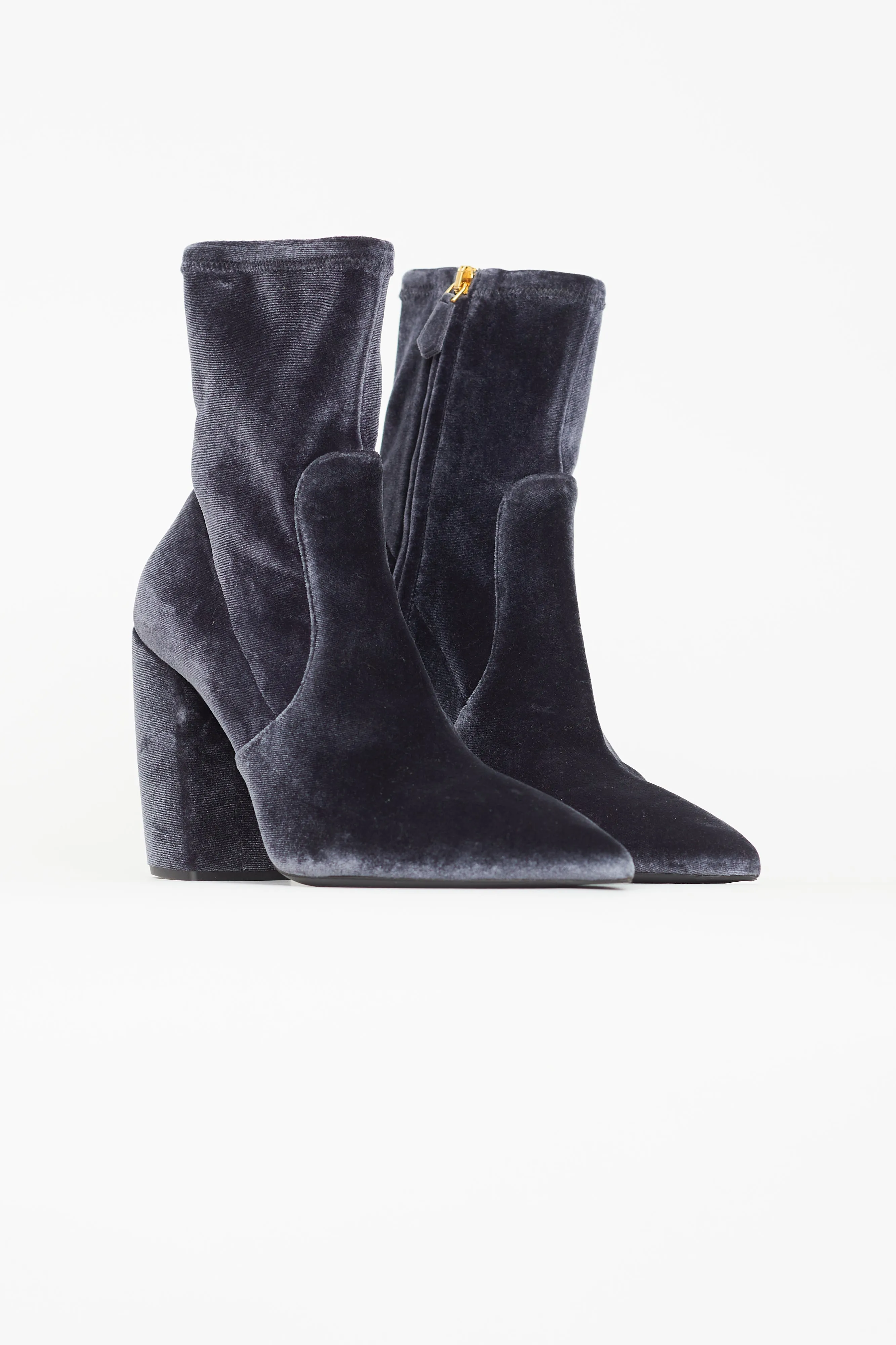 Blue Velvet Ankle Boot