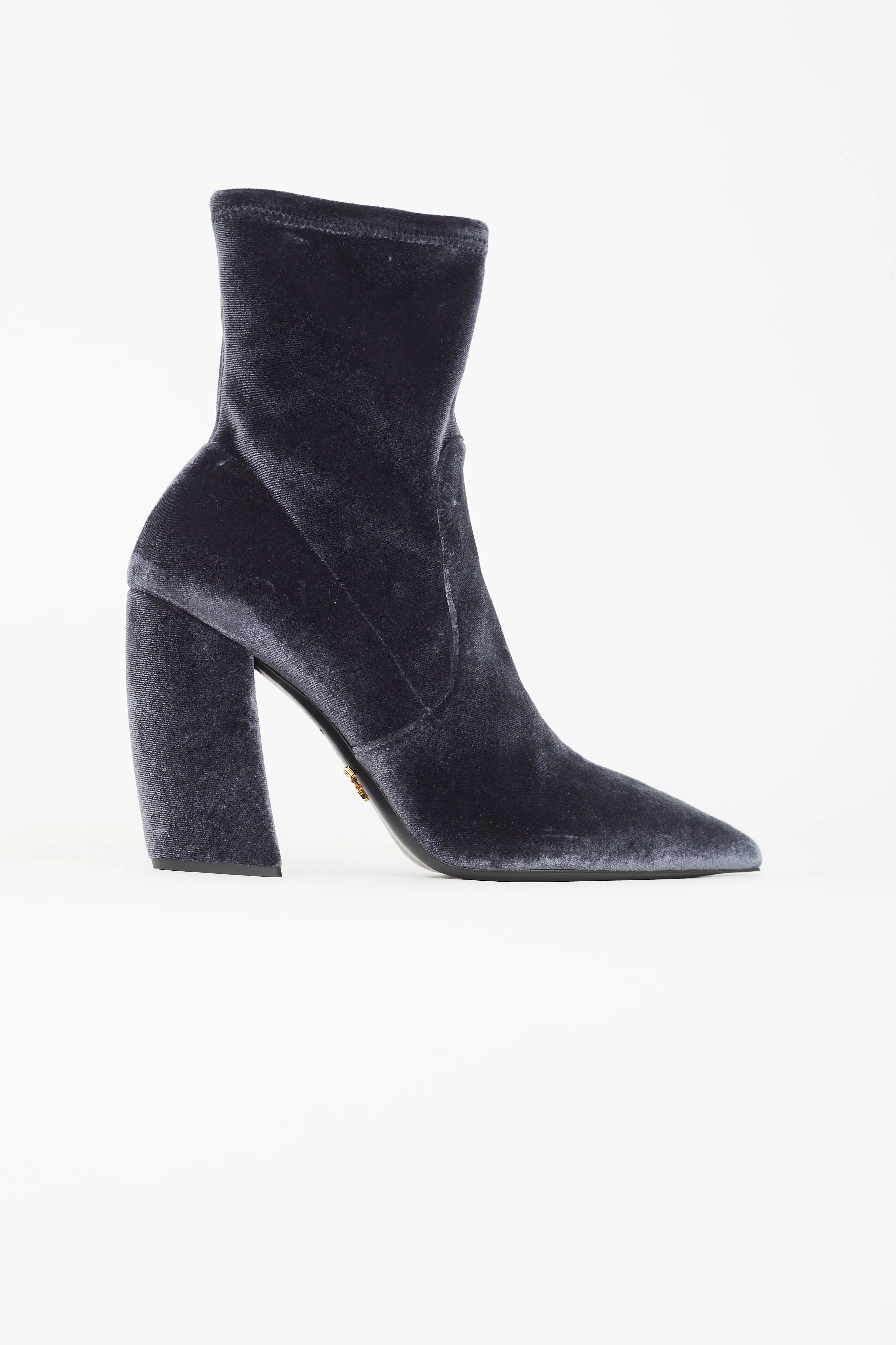 Blue Velvet Ankle Boot
