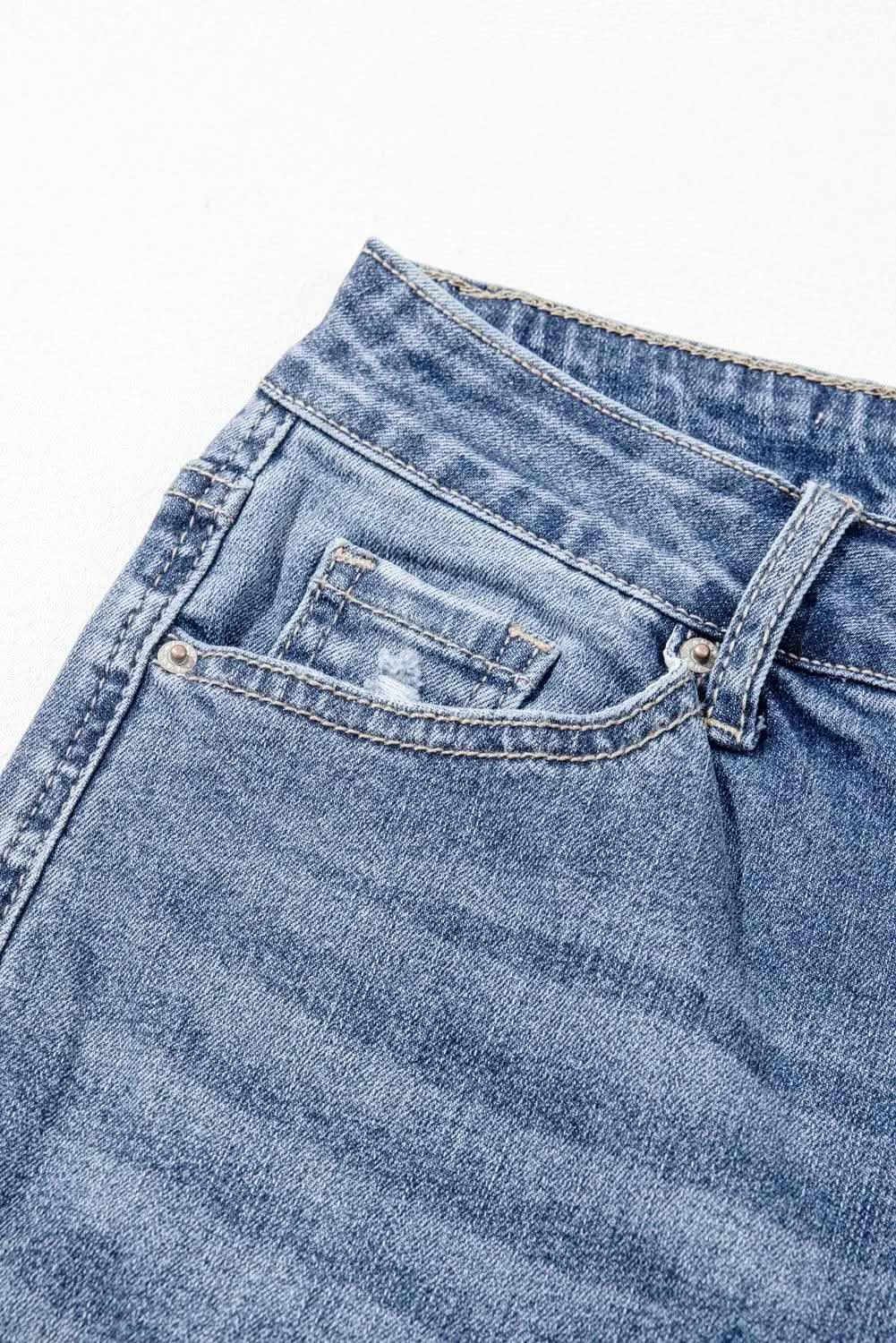 Dusk blue high-rise flared jeans