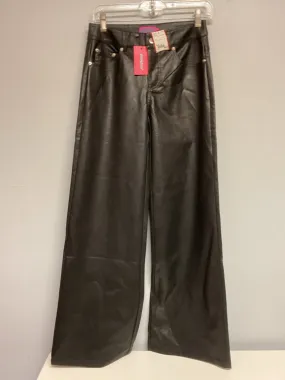 EDIKTED Size 16 Black Faux Leather Big Girls Pants