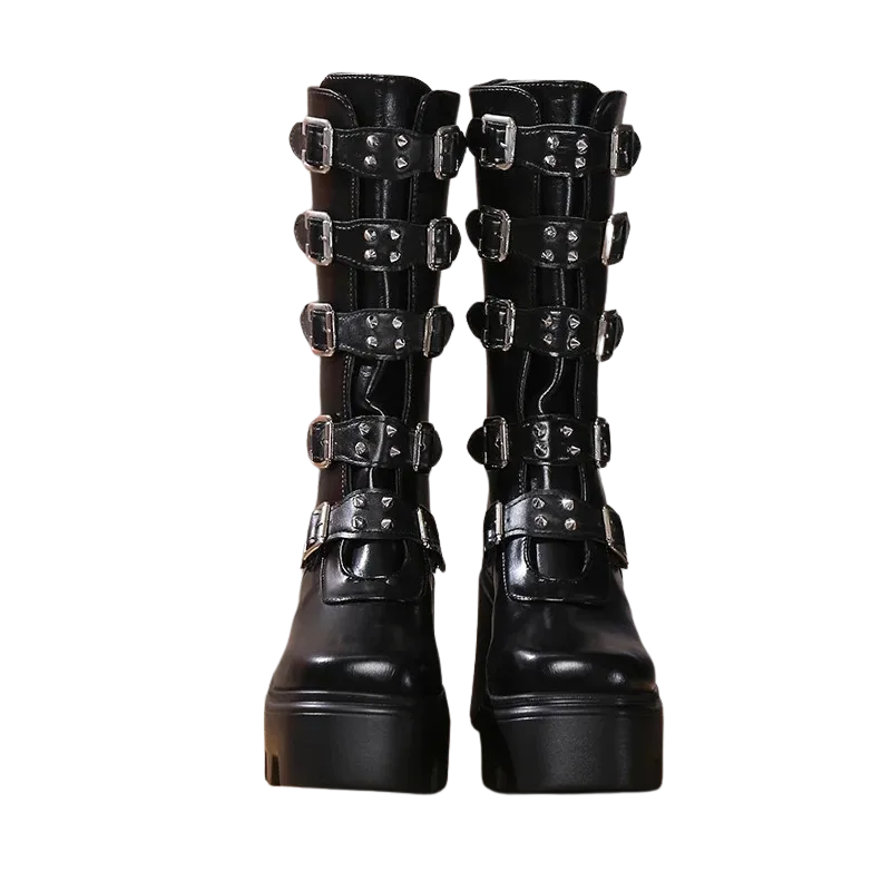 Gevini Platform Boots With Buckle