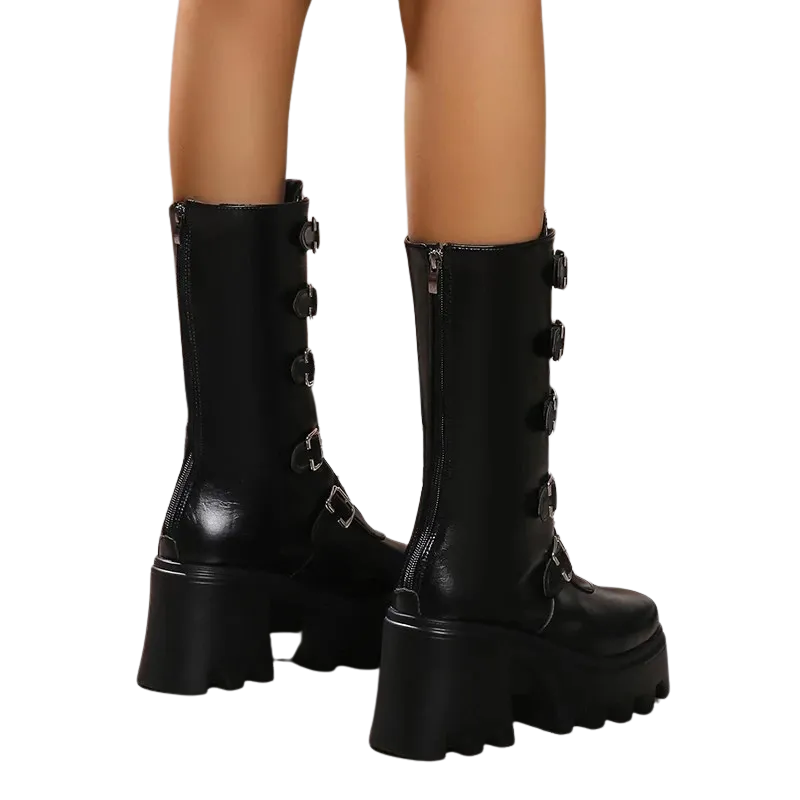 Gevini Platform Boots With Buckle