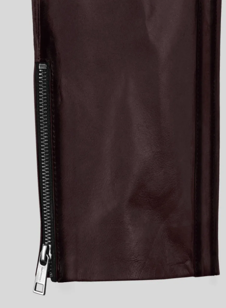 Hector Burnt Wine Leather Pants