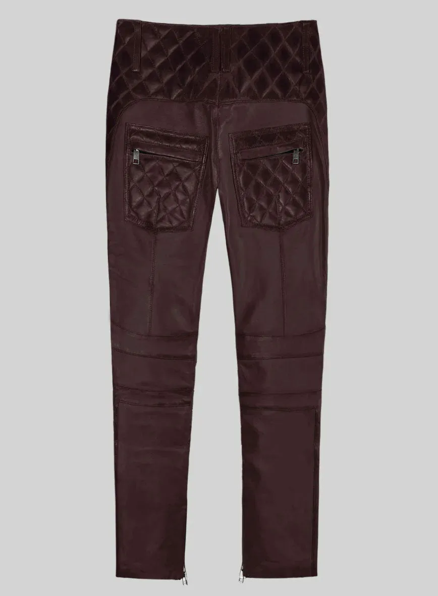Hector Burnt Wine Leather Pants