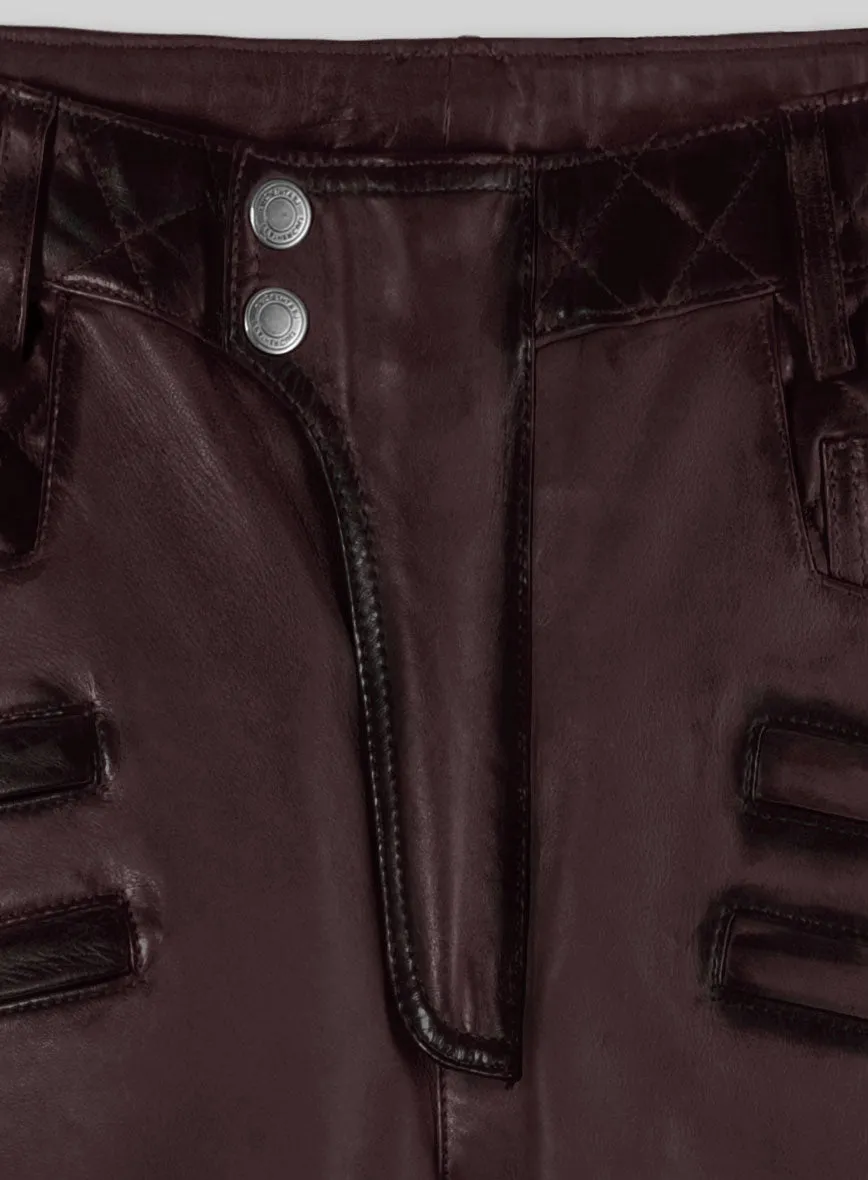 Hector Burnt Wine Leather Pants