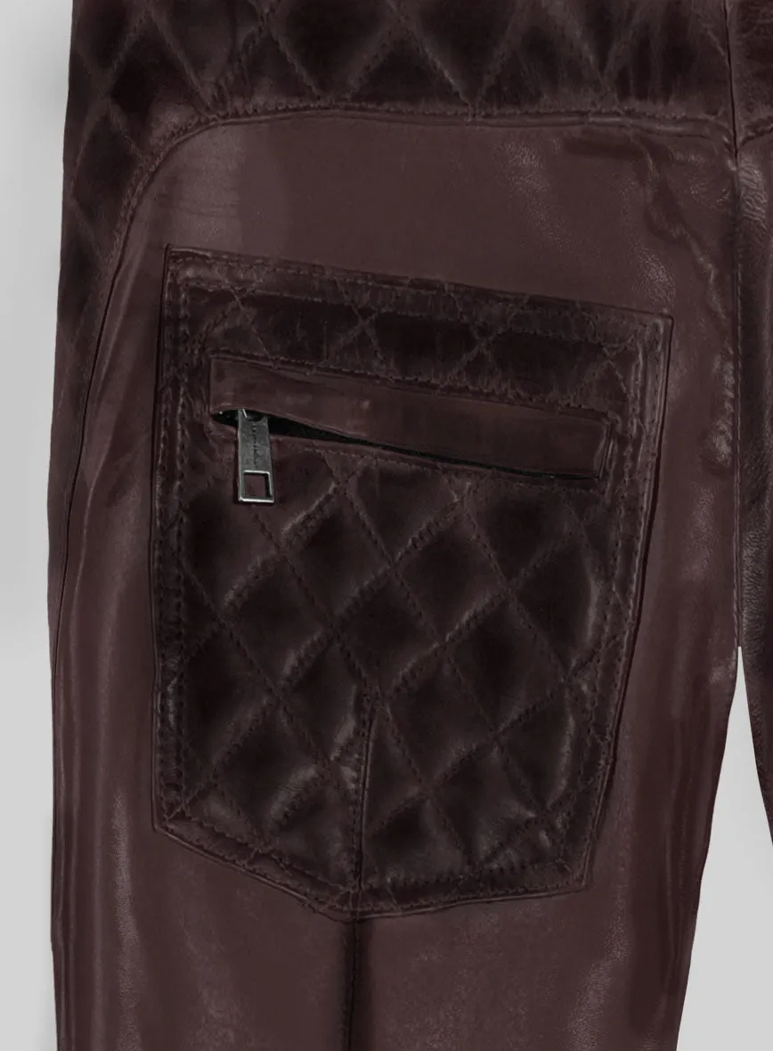 Hector Burnt Wine Leather Pants