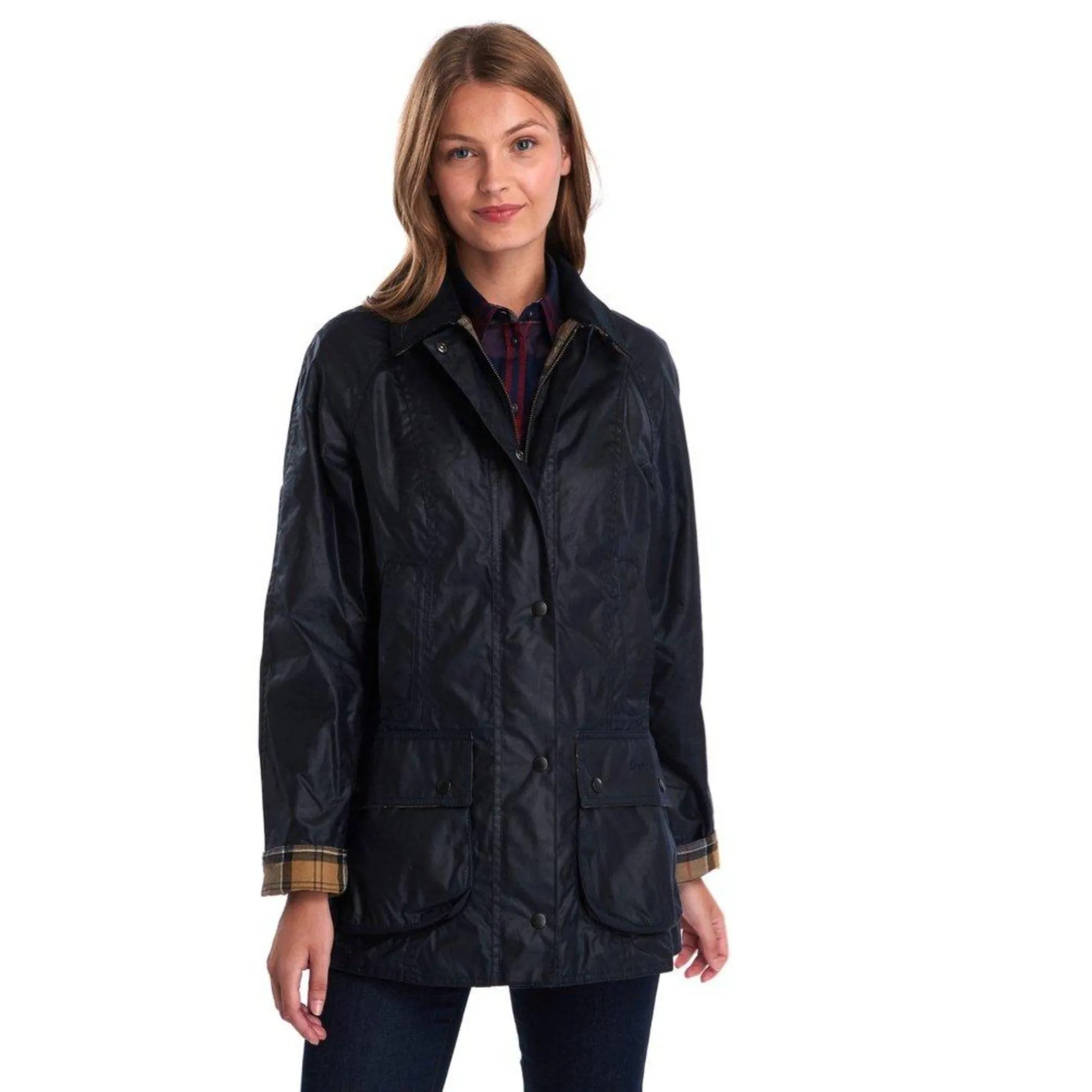 HENRY SARTORIAL x BARBOUR Women Beadnell Wax Jacket NAVY