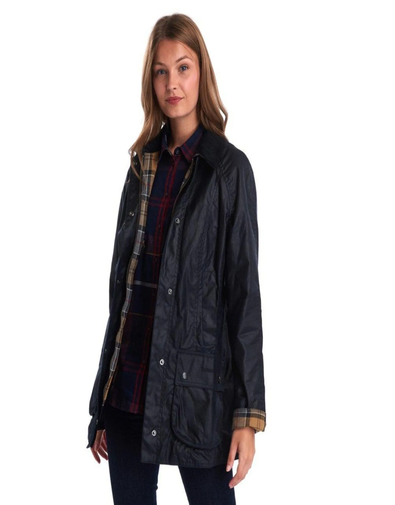 HENRY SARTORIAL x BARBOUR Women Beadnell Wax Jacket NAVY