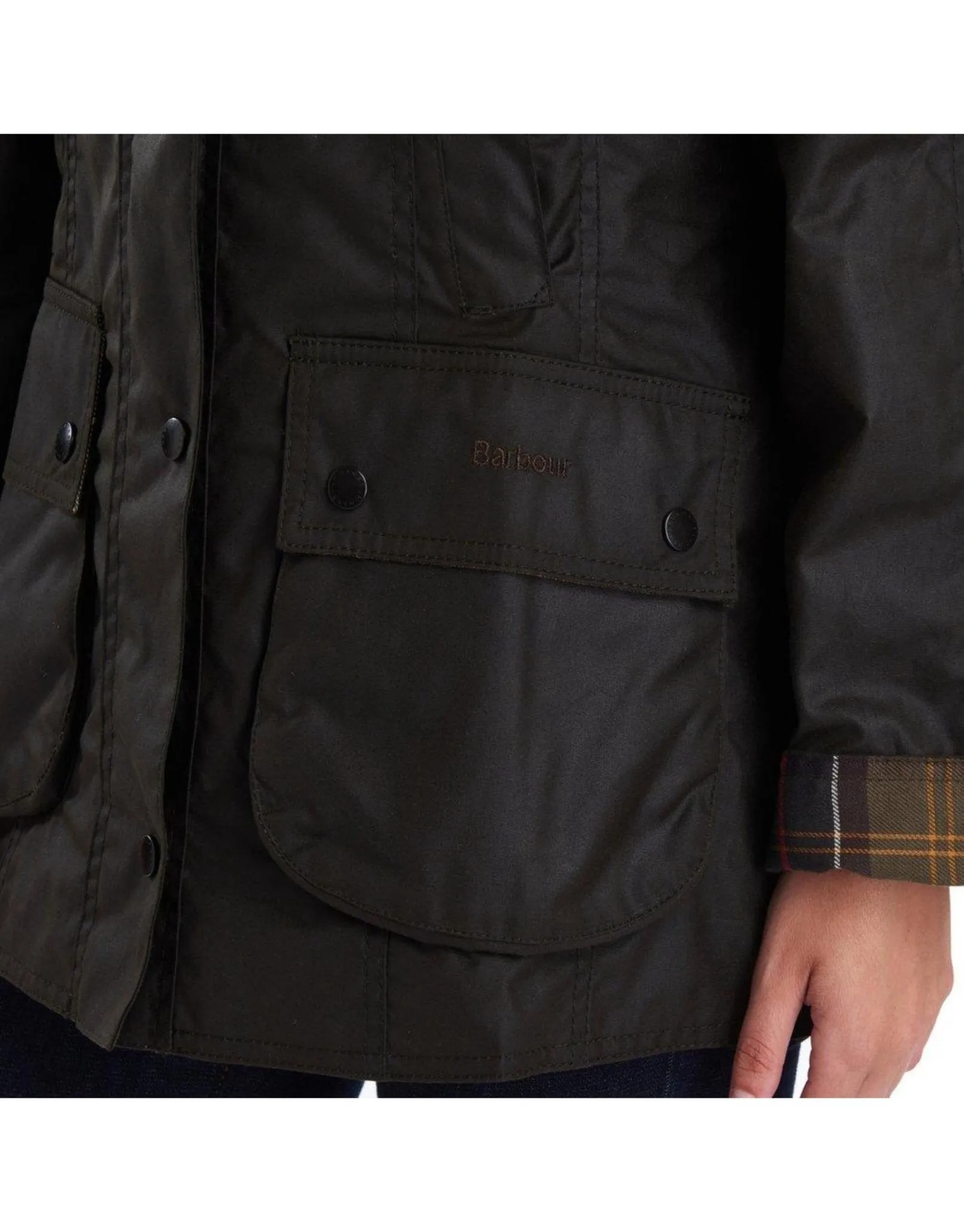 HENRY SARTORIAL x BARBOUR Women Beadnell Wax Jacket OLIVE