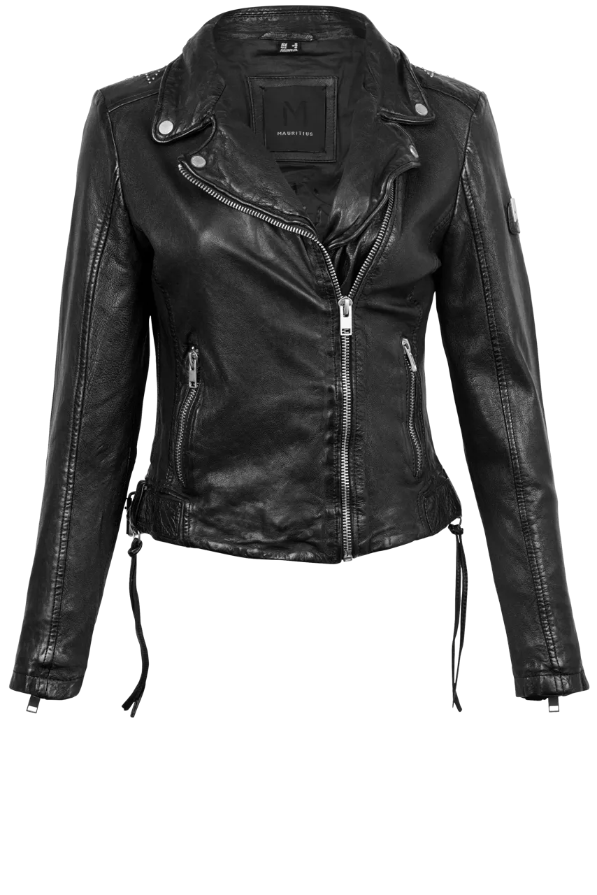 Mauritius Black Wani Vintage Lamb Leather Jacket
