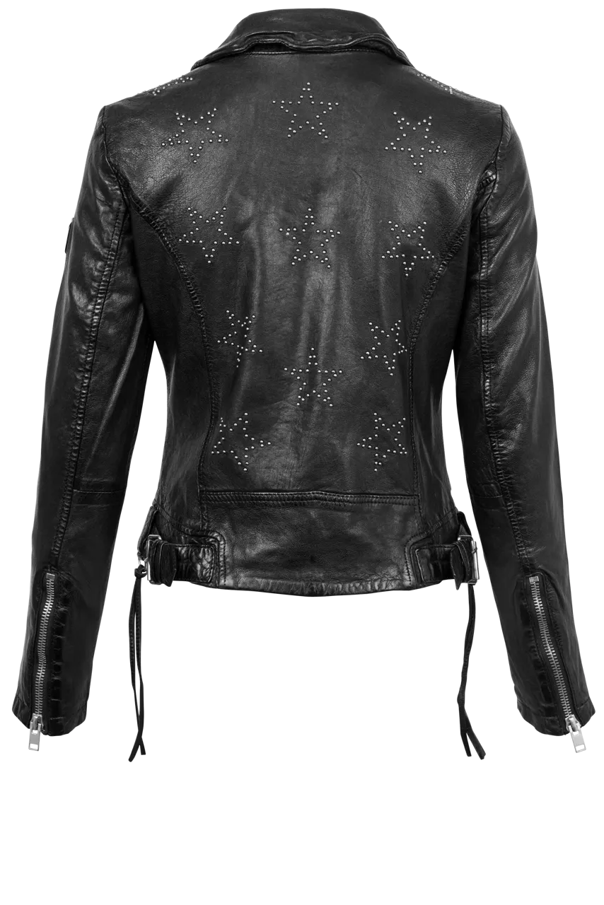 Mauritius Black Wani Vintage Lamb Leather Jacket