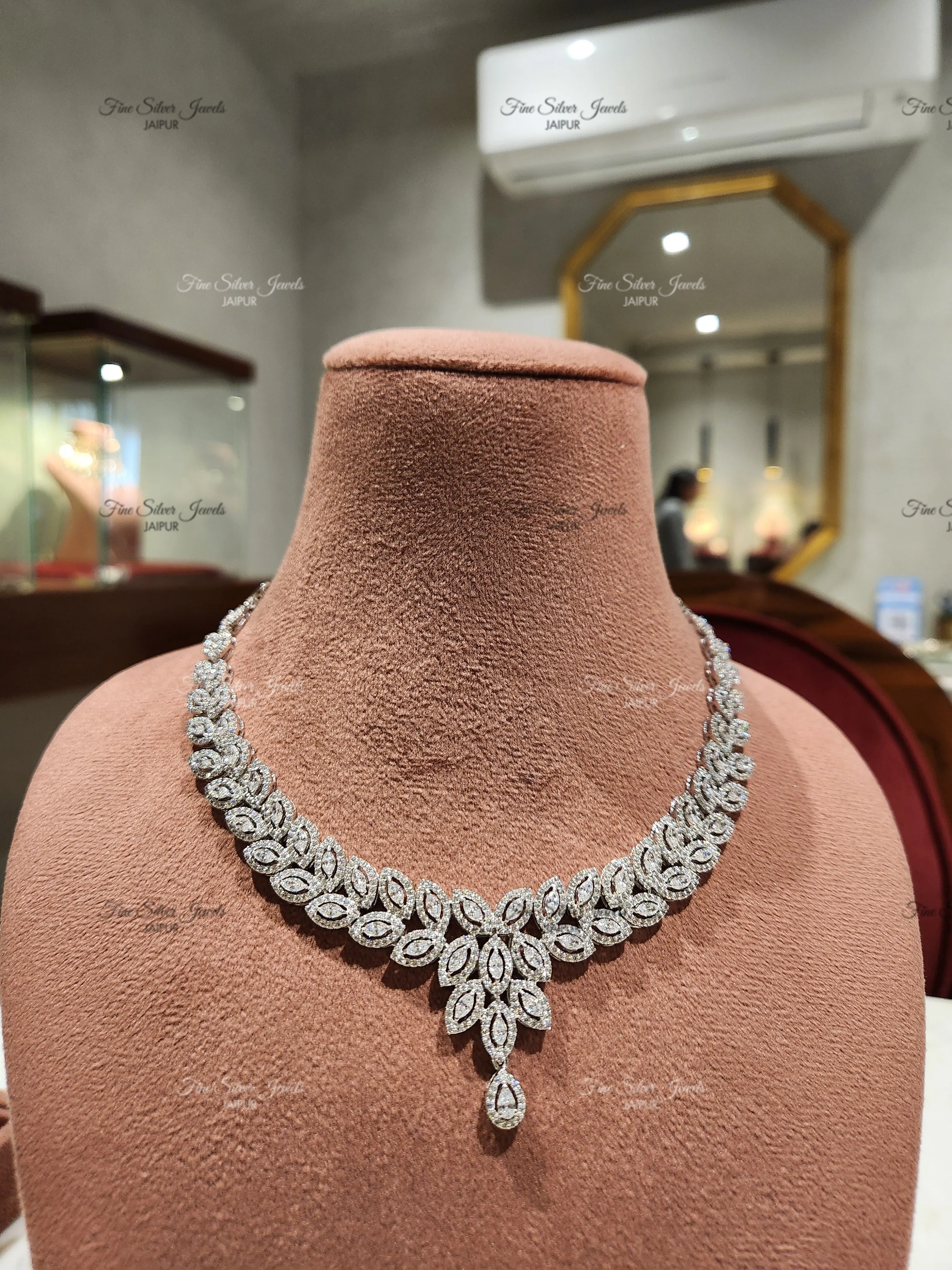 ROSE GOLD FINISH CZ NECKLACE SET