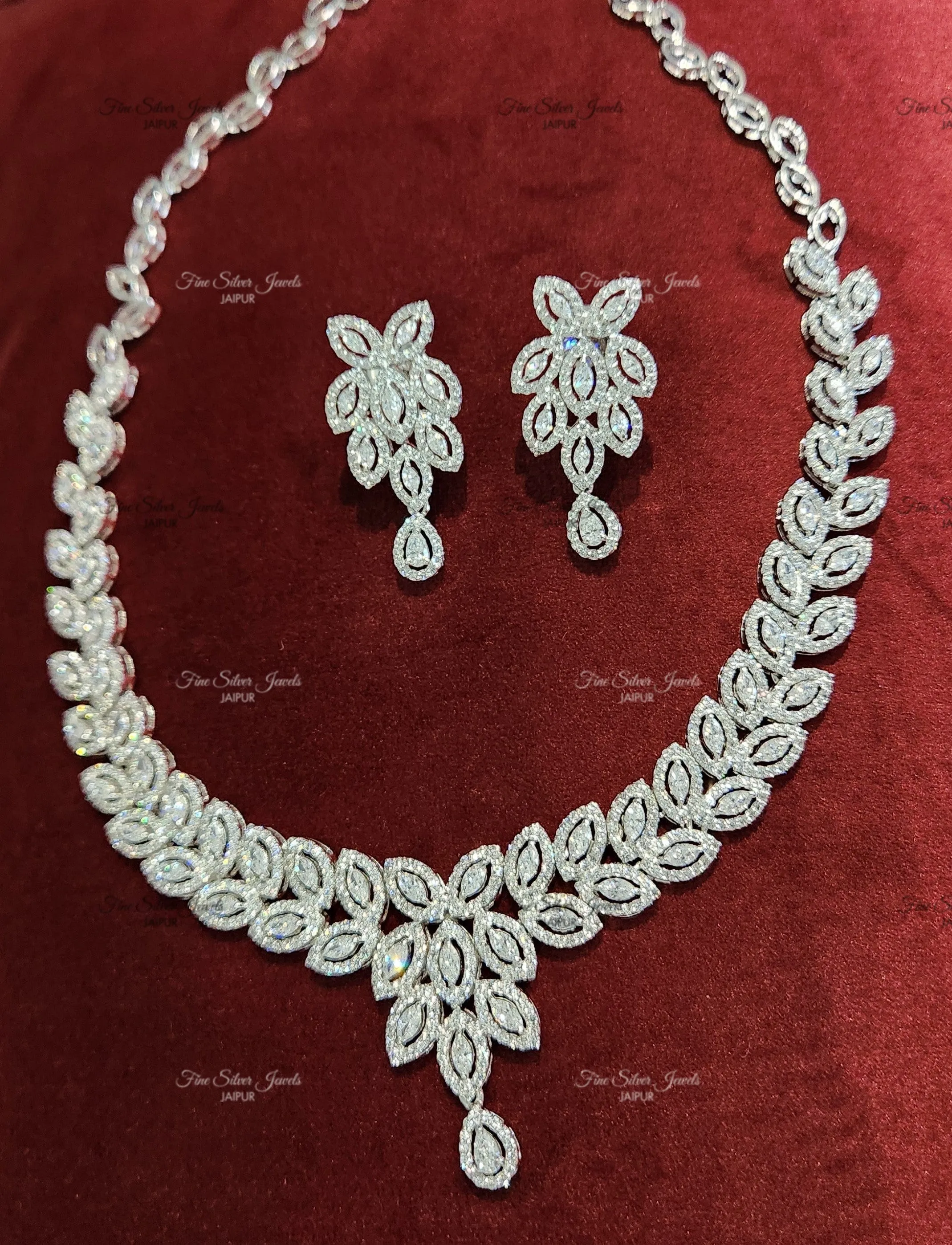 ROSE GOLD FINISH CZ NECKLACE SET