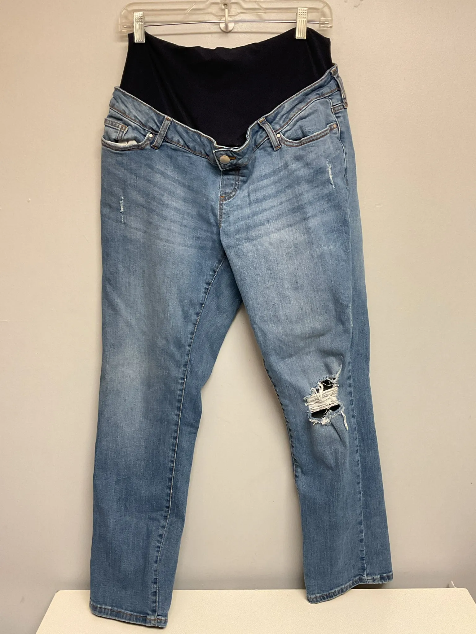 Seraphine Size Medium Lt. Blue Maternity Distressed Jeans