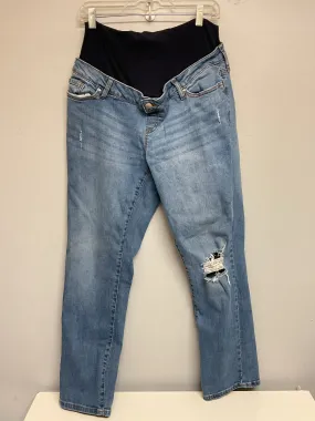Seraphine Size Medium Lt. Blue Maternity Distressed Jeans