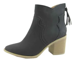 Soda Women's Lighting Embroidered Western Tassel Bootie