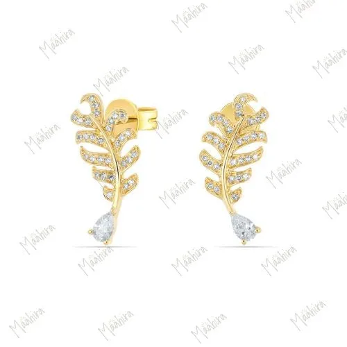 Studded Feather Earring